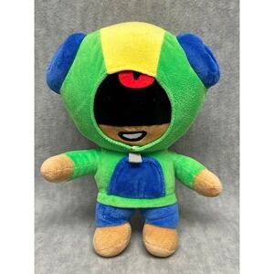 Brawl Stars Leon Plush Stuffed Animal Toy Green Hoodie 9 Inch Gaming Figure